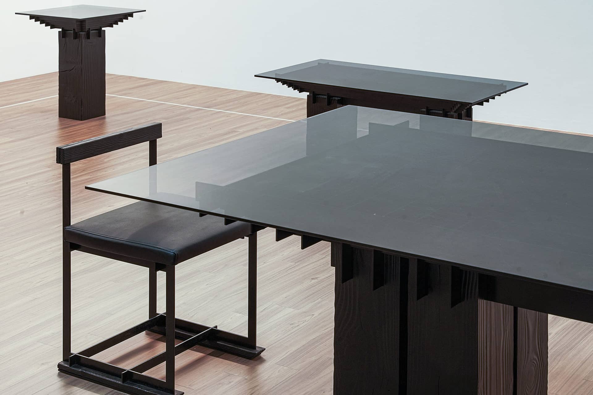 Angular photography of table and chair collection