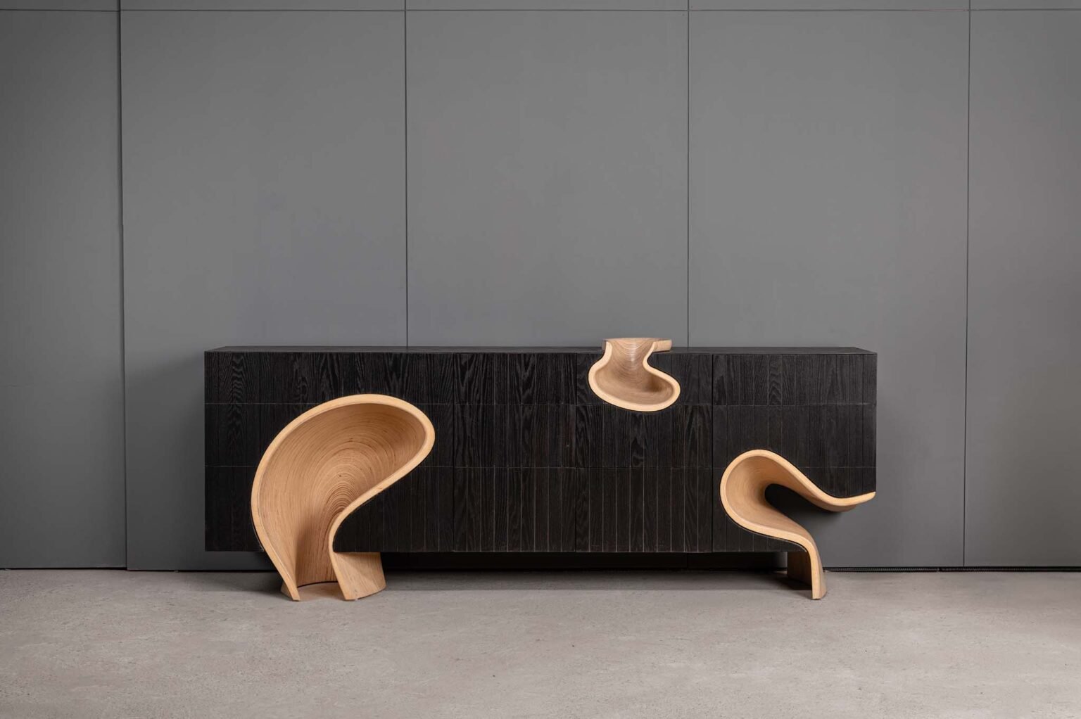 Empty room with a gray wall mockup