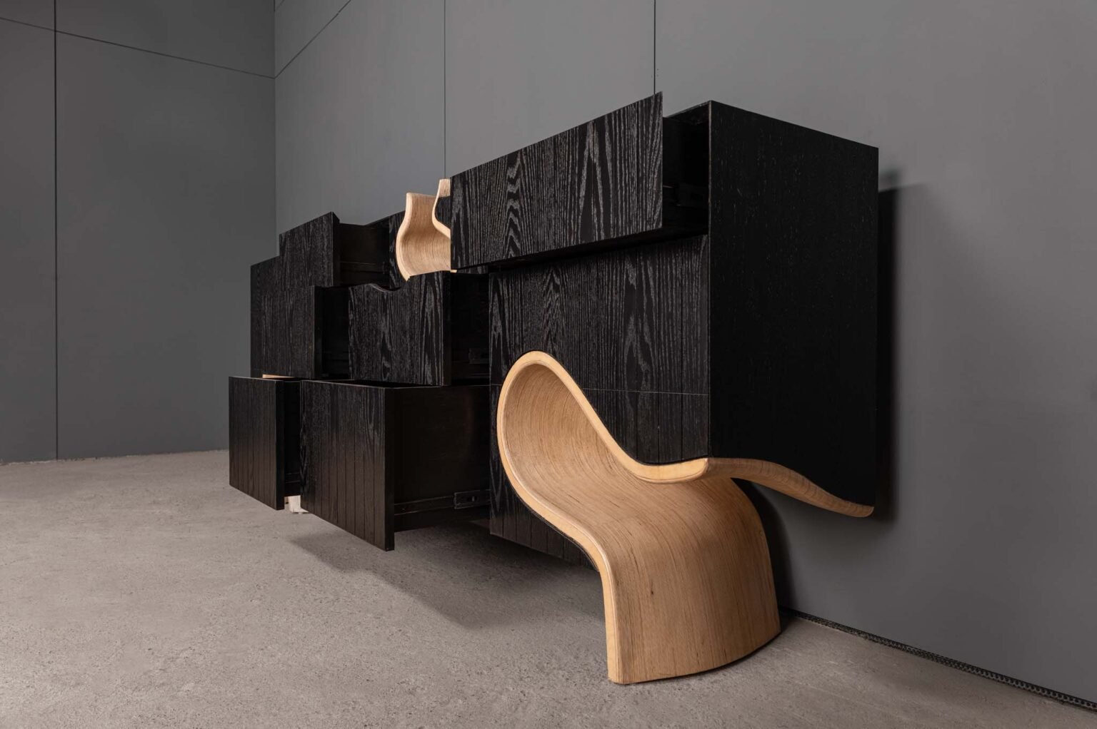 Empty room with a gray wall mockup